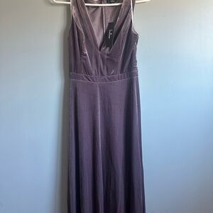 Lulu's Deep Purple Velvet Maxi Dress NWT